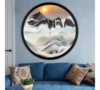 LKQTNDA Pittura di Sabbia Che Scorre Fluente, Quadro Sabbia in Movimento con Rotazione di 360° montata a Parete, Immagine di Sabbia in Movimento 3D, per Decorazioni per la Casa L'Ufficio,L-7in/18cm