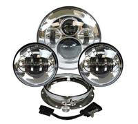 LKRGBXA Faro Del Motociclo Per Touring Per Electra Per Glide Per Road Per King Per Softail Per Night Proiettore LED 7" Faro 4,5" Lampada Fendinebbia(Chrome set)