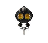 LKRGBXA Faro Motocicletta 1x Faretto LED Moto A Doppio Colore 25 W Lente 3D Guida Super Luminoso Fendinebbia Bianco Giallo 12 V