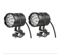 LKRGBXA Faro Motocicletta 2 Pezzi 80W 6000LM 6500K T6 LED Faro Fendinebbia Per Moto Interruttore(2 piece)