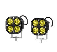 LKRGBXA Faro Motocicletta Faretti Lavoro LED 3 Pollici 12V/24V Fari Moto Barra Fendinebbia 4x4 Fuoristrada ATV(2piece yellow)