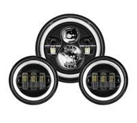 LKRGBXA Faro Motocicletta Faro Anteriore LED 7 Pollici Moto Sorpasso Ausiliaria 4-1/2" 4.5 Pour Touring Pour Electra Pour Glide(Black Lamp DRL)