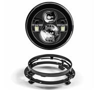 LKRGBXA Faro Motocicletta Faro Anteriore LED 7 Pollici Moto Sorpasso Ausiliaria 4-1/2" 4.5 Pour Touring Pour Electra Pour Glide(Black NO DRL)