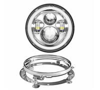 LKRGBXA Faro Motocicletta Faro Anteriore LED 7 Pollici Moto Sorpasso Ausiliaria 4-1/2" 4.5 Pour Touring Pour Electra Pour Glide(Chrome DRL)