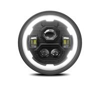 LKRGBXA Faro Motocicletta Faro Anteriore LED 7 Pollici Rotondo Abbaglianti/anabbaglianti DRL Indicatori Direzione Ambra Per Auto Moto(1piece)