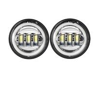 LKRGBXA Faro Motocicletta Fendinebbia LED Moto 4.5" Pollici Sorpasso Ausiliarie 4.5" Per Electra Per Glide Per Ultra Per Limited Per FLHTK 2010-2016(Chrome2 with halo)