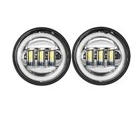 LKRGBXA Faro Motocicletta Fendinebbia LED Moto 4.5" Pollici Sorpasso Ausiliarie 4.5" Per Electra Per Glide Per Ultra Per Limited Per FLHTK 2010-2016(Chrome2 with halo)