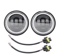 LKRGBXA Faro Motocicletta Svolta Ausiliaria Impermeabile 4.5 Pollici Motocicletta Fendinebbia LED DRL Da 30 W 4 1/2(Black with Halo)