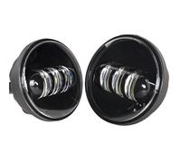 LKRGBXA Faro Motocicletta Svolta Ausiliaria LED Rotonda 4.5 Pollici Moto Anello Halo DRL Impermeabile 30 W 4 1/2(A Black no DRL)