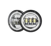 LKRGBXA Faro Motocicletta Svolta Ausiliaria LED Rotonda 4.5 Pollici Moto Anello Halo DRL Impermeabile 30 W 4 1/2(A Silver with DRL)