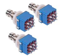 LKRXW 3 Pezzi 3PDT 9Pin Interruttore per Pedale Effetti Chitarra Stomp True Bypass Commutatore Interruttore a Pulsante Bloccaggio Effetto Pedale Switch AC 250V/3A 125V/6A