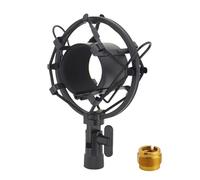 LKRXW 48mm-53mm Supporto Antiurto per Microfono Lega Alluminio Sospensione Antivibrante per Microfoni Studio Supporto Sospeso Antivibrazione Micro Clip Montaggio Con Adattatore