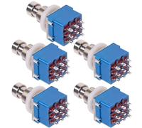 LKRXW 5 Pezzi 3PDT 9Pin Interruttore per Pedale Effetti Chitarra Stomp True Bypass Commutatore Interruttore a Pulsante Bloccaggio Effetto Pedale Switch AC 250V/3A 125V/6A