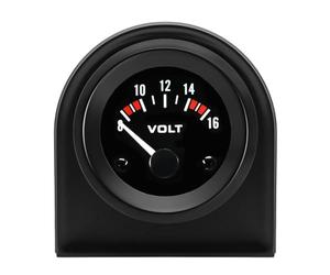 LKRXW Indicatore della Tensione per Auto 52mm Voltmetro Manometro 12V Bianco Luce Puntatore Tester Volt Calibro Strumenti Analogico Misuratore Misurazione Tensione 8V a 18V