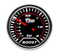 LKRXW Indicatore di Boost per Auto 52mm Turbo Boost Manometro Con Sensore 12V Bianco Luce Puntatore Turbo Pressione Calibro Sovralimentazione Lancetta Misuratore -1 a 2 Bar
