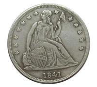 LKTingBax 1841 con bandiera da un dollaro americano, monete antiche commemorative americane, monete in nichel per papà/amici/marito