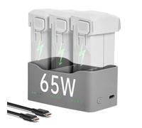 LKTOP Hub caricabatterie parallelo Mini 5/4/3 Pro da 65 W per DJI Mini 5/4/3 Pro Ricarica 3 batterie in parallelo: 1 ora 10 min/1 ora 40 min Accessori per droni per batteria di volo intelligente/Plus