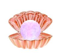 LKUA Luce notturna a tema Shell Pearl Beach, RGB 8 colori che cambiano l'umore, lampade con perle a conchiglia, luci notturne portatili a LED da comodino per bar (placcato oro rosa)