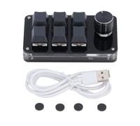 LKUREASDR Tastiera da gioco meccanica Mini Macro, tastiera programmabile a 6 tasti con 1 manopola, mini tastiera meccanica USB C per PC portatile, tastiera da gioco con una sola mano con