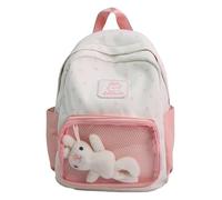 Lkvent lavoro Zaino con motivo a stella e strato trasparente for pannello espositivo for giocattoli, zaini leggeri for ragazzi e ragazze, zaino da viaggio Ritorno a scuola(Roze)