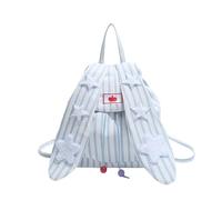 Lkvent lavoro Zaino scolastico a righe con coulisse, applicazioni a stella e orecchie da coniglio, zaino kawaii carino, grande capacità Ritorno a scuola(Blauw)