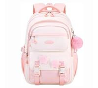 Lkvent lavoro Zaino scolastico carino e spazioso con decorazione a stella for adolescenti, studenti delle scuole primarie e secondarie, incluso un astuccio coordinato Ritorno a scuola(Roze,1pcs)