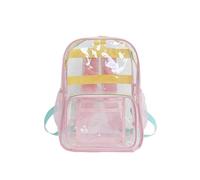 Lkvent lavoro Zaino Trasparente For Stadio Approvato Con Cinturino Rinforzato For Sicurezza Zaino Impermeabile For Concerti, Lavoro, Eventi Sportivi Ritorno a scuola(Roze)