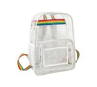 Lkvent lavoro Zaino trasparente resistente, grande, resistente, trasparente, for scuola, lavoro, viaggi, sport, plastica Ritorno a scuola(Wit)