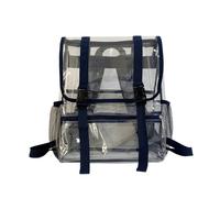 Lkvent lavoro Zaino trasparente resistente in PVC, grande capacità, trasparente, for ragazzi e ragazze, sport, lavoro, stadio, sicurezza, viaggi, università Ritorno a scuola(Blauw)