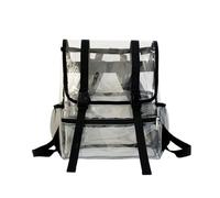 Lkvent lavoro Zaino trasparente resistente in PVC, grande capacità, trasparente, for ragazzi e ragazze, sport, lavoro, stadio, sicurezza, viaggi, università Ritorno a scuola(Svart)