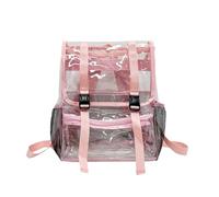 Lkvent lavoro Zaino trasparente resistente in PVC, grande capacità, trasparente, for ragazzi e ragazze, sport, lavoro, stadio, sicurezza, viaggi, università Ritorno a scuola(Roze)