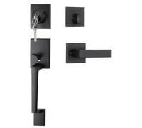 Lkvent maniglia porta Maniglia con chiave interna Maniglia for porta anteriore moderna della metà del secolo in nero con rivestimento a leva for il bagno interne