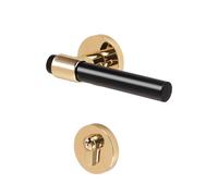 Lkvent maniglia porta Maniglia for porta d'ingresso con serratura for ingresso anteriore e camere da letto. Serratura meccanica nera divisa for porta interne