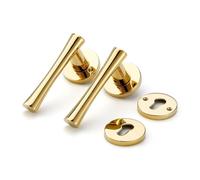 Lkvent maniglia porta Maniglia for porta interna con chiave a leva for camere da letto e bagni Finitura oro brillante Nucleo in rame silenzioso interne(Magnetic Lock)