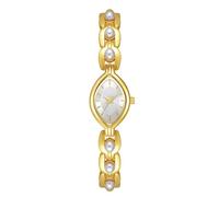 Lkvent orologio Confezione da 2 eleganti orologi al quarzo, eleganti orologi con quadrante ovale e bracciale, orologi formali alla moda, ideali come regalo for le donne moderno(Gold White)