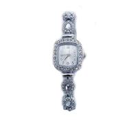 Lkvent orologio Elegante orologio da polso da donna con quadrante quadrato a goccia e diamanti, orologi da polso al quarzo alla moda adatti come regalo for le donne moderno(Wit)