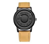 Lkvent orologio Orologio a levitazione magnetica, orologio al quarzo con sfera magnetica non specchiata, orologio da uomo impermeabile, compleanno creativo moderno(Bruin)