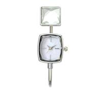 Lkvent orologio Orologio da polso da donna con bracciale rigido in 2 pezzi, facile da leggere, è un meraviglioso regalo for le feste moderno(Silver)