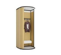 Lkvent Spogliatoi a forma di U, portatile, temporaneo, mobile, protezione della privacy, negozio di abbigliamento, pieghevole, camerino (Gelb, 100 x 95 x 200 cm)