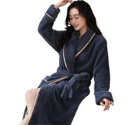 Lkvent spugna Premium Robes for Women Super Soft Cozy Fleece Womens Robe Plush Long Bathrobe Fleece Nightgown Sleepwear accappatoio donna(Grey,X-Large)