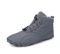 Lkvent stivali Scarpe da uomo e da donna a piedi nudi, con punta larga, invernali, da cross trainer, minimaliste, con suola a goccia zero, stivali in cotone, sneakers Invernali(Gris,46 EU)