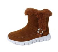 Lkvent stivali Stivaletti da donna, invernali, caldi, da infilare, da esterno, foderati in pelliccia, comodi, alla moda, casual, mocassini Invernali(Bruin,40)