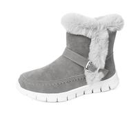 Lkvent stivali Stivaletti da donna, invernali, caldi, da infilare, da esterno, foderati in pelliccia, comodi, alla moda, casual, mocassini Invernali(Gris,35)