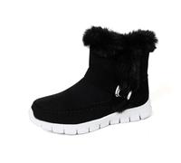 Lkvent stivali Stivaletti da donna, invernali, caldi, da infilare, da esterno, foderati in pelliccia, comodi, alla moda, casual, mocassini Invernali(Svart,39)