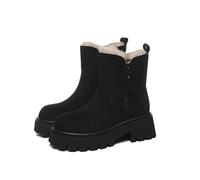 Lkvent stivali Stivali da neve invernali da donna, caldi, in pelle scamosciata, con tacco a blocco, con lacci, for esterni, stivaletti alla caviglia a metà polpaccio, scarpe antiscivolo Invernali(37)