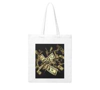 LKVNSWERT A Puff in Time Weed Marijuana Canvas Tote Bag per le donne borse della spesa borse della spesa riutilizzabile della borsa della borsa della spalla, Denaro segno del dollaro, Taglia unica