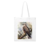 LKVNSWERT A Puff in Time Weed Marijuana Canvas Tote Bag per le donne borse della spesa borse della spesa riutilizzabile della borsa della borsa della spalla, Acquerello di falco seduto sull'albero