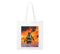 LKVNSWERT Borsa da donna in tela con motivo videogiochi, borsa per la spesa e la spesa, riutilizzabile, Vigile del fuoco fuoco fiamma, Taglia unica