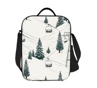 LKVNSWERT Borsa termica per il pranzo per donne e uomini, skilift con abete, a prova di perdite, contenitore per il pranzo per lavoro, viaggi all'aperto