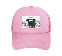 LKVNSWERT Cappello da baseball con pecore bianche nere e nere per uomo donna cappello da camionista cappello da golf regolabile cappello da baseball in rete traspirante, Rosa, Taglia unica